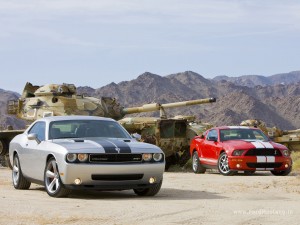 Dodge Challenger SRT8 (2008) vs. Ford Mustang Shelby GT500 (2008)